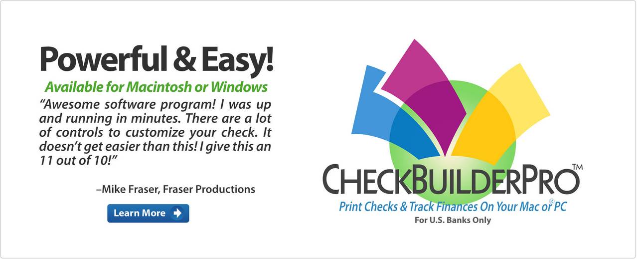 CheckBuilderPro Check Printing Software For Macintosh & Windows